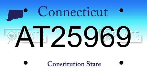 AT25969 Connecticut License Plate