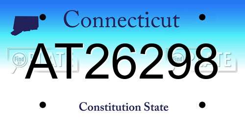 AT26298 Connecticut License Plate