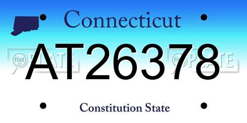 AT26378 Connecticut License Plate