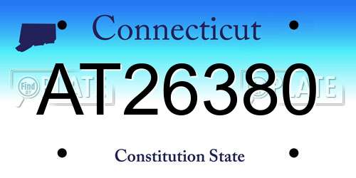 AT26380 Connecticut License Plate