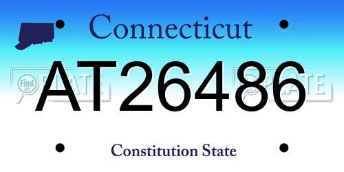 AT26486 Connecticut License Plate