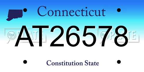 AT26578 Connecticut License Plate