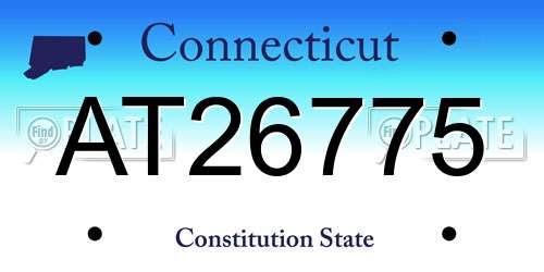 AT26775 Connecticut License Plate