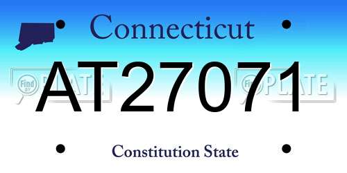 AT27071 Connecticut License Plate