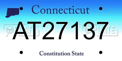 AT27137 Connecticut License Plate
