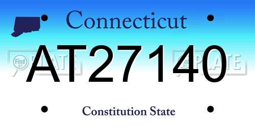 AT27140 Connecticut License Plate