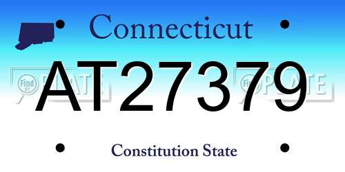AT27379 Connecticut License Plate