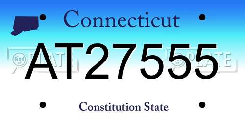 AT27555 Connecticut License Plate
