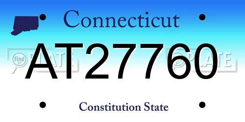 AT27760 Connecticut License Plate