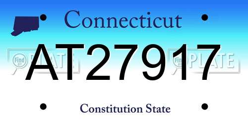 AT27917 Connecticut License Plate