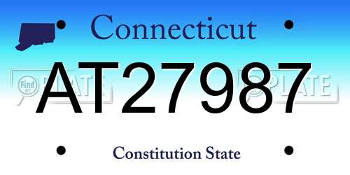 AT27987 Connecticut License Plate