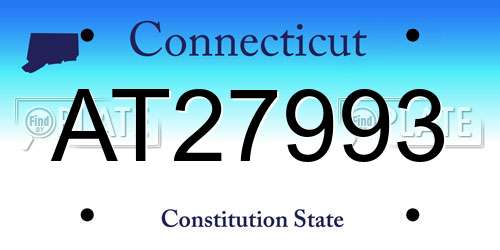 AT27993 Connecticut License Plate