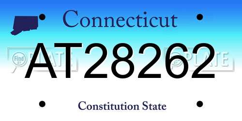 AT28262 Connecticut License Plate