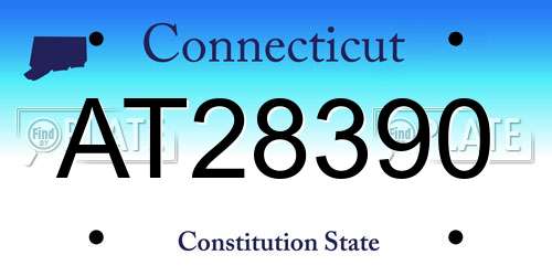 AT28390 Connecticut License Plate