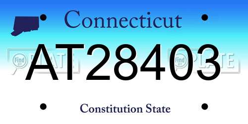 AT28403 Connecticut License Plate