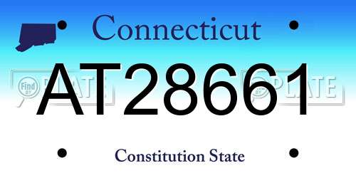 AT28661 Connecticut License Plate