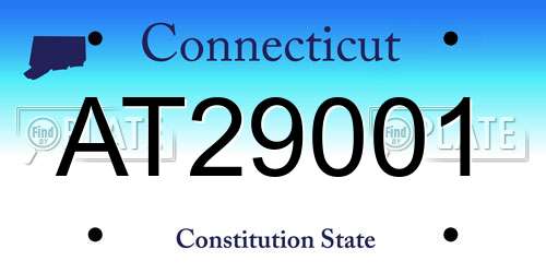 AT29001 Connecticut License Plate