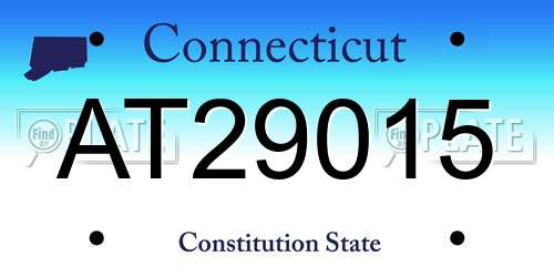 AT29015 Connecticut License Plate