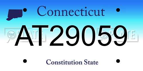 AT29059 Connecticut License Plate