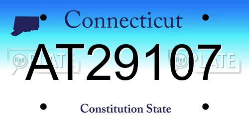 AT29107 Connecticut License Plate