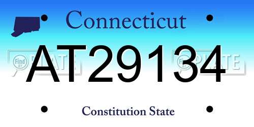 AT29134 Connecticut License Plate