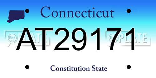 AT29171 Connecticut License Plate