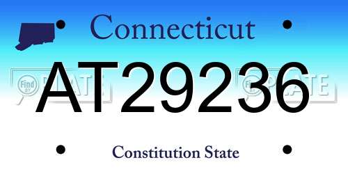 AT29236 Connecticut License Plate