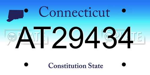 AT29434 Connecticut License Plate