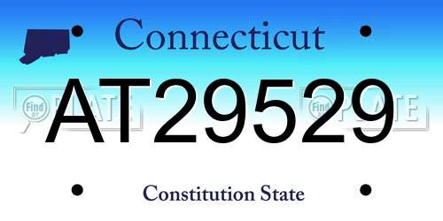 AT29529 Connecticut License Plate