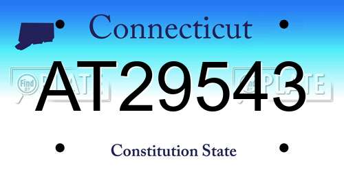 AT29543 Connecticut License Plate