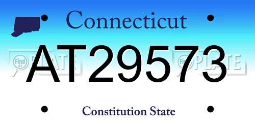 AT29573 Connecticut License Plate