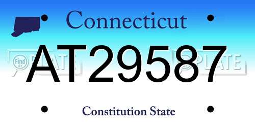 AT29587 Connecticut License Plate