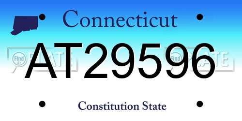 AT29596 Connecticut License Plate