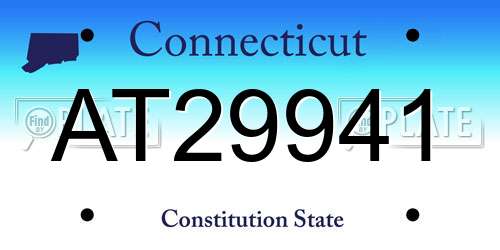 AT29941 Connecticut License Plate