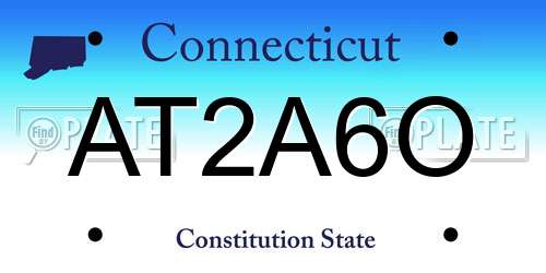 AT2A6O Connecticut License Plate