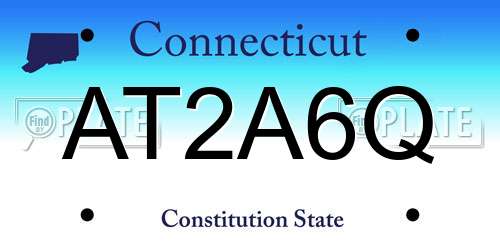AT2A6Q Connecticut License Plate