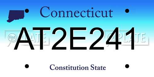 AT2E241 Connecticut License Plate