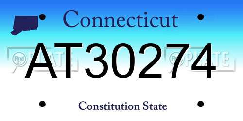 AT30274 Connecticut License Plate