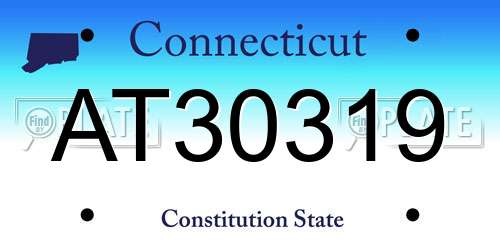 AT30319 Connecticut License Plate