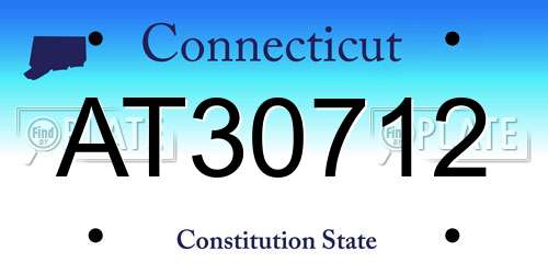 AT30712 Connecticut License Plate