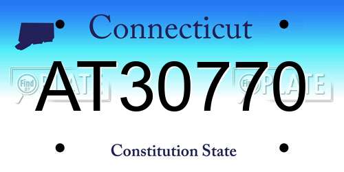 AT30770 Connecticut License Plate