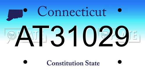 AT31029 Connecticut License Plate