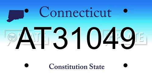AT31049 Connecticut License Plate