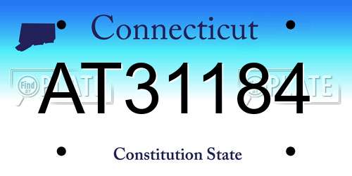 AT31184 Connecticut License Plate