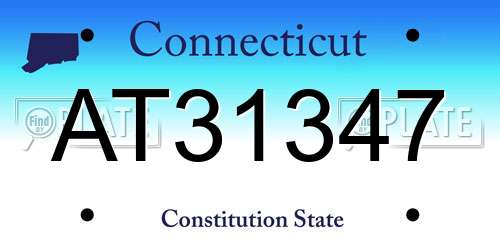 AT31347 Connecticut License Plate