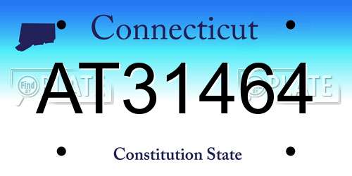 AT31464 Connecticut License Plate