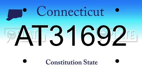 AT31692 Connecticut License Plate