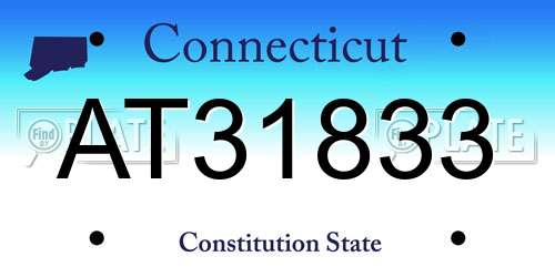 AT31833 Connecticut License Plate