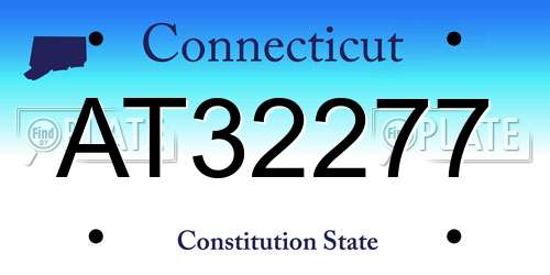 AT32277 Connecticut License Plate