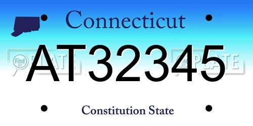 AT32345 Connecticut License Plate